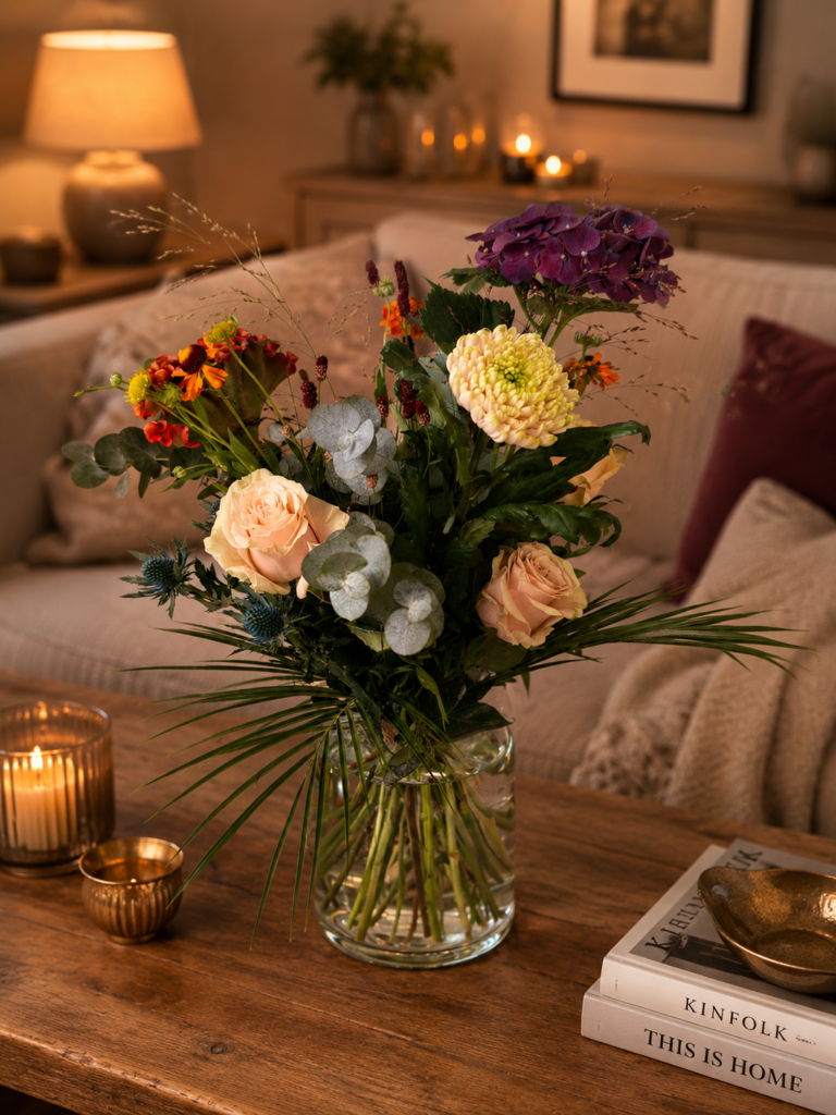 Farbenfroher Blumenstrauß im modernen Stil