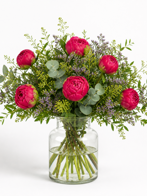 Pfingstrosen pink Strauß kaufen – frisch gebunden | Floria Blumen Mönchengladbach – Floria Blumen Mönchengladbach